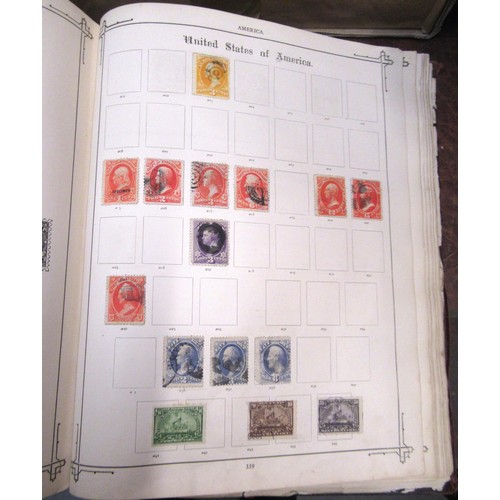 217 - Two albums containing a collection of various World stamps, together with loose stock book leaves of... 