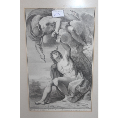 1022 - Antique gilt framed black and white print ' Lavinia ' by Bartolozzi after Gainsborough, together wit... 