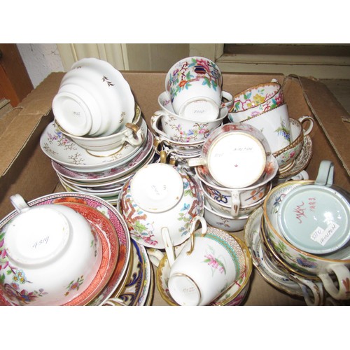 596 - Quantity of various 19th Century cups and saucers