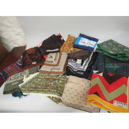 102 - Quantity of various ladies scarves, some silk, including Christian Dior, Lanvin, Erre etc.