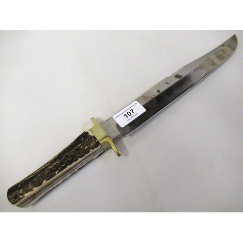 107 - Holdsworth, Sheffield, ' The Hunter's Companion ' hunting knife inscribed ' The Americans give the r... 