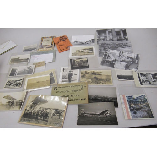 114 - Quantity of photographs, postcards and other ephemera, Croydon Airport and aviation related