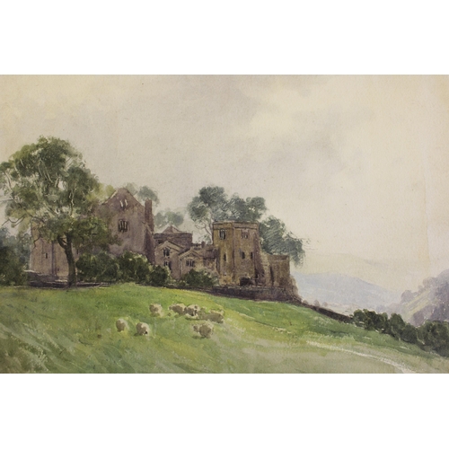 1204 - William Tatton Winter, watercolour, ' Barden ', view of a country house in a mountainous landscape w... 