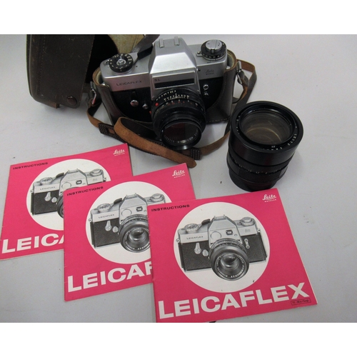 143 - Leicaflex SL 35mm camera with two Leitz Wetzlar Summicron lenses 1:2/50 and 1:2/90, together with th... 