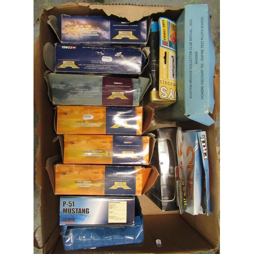 164 - Box containing a quantity of various Corgi Aviation Archive 1/72 scale model aircraft