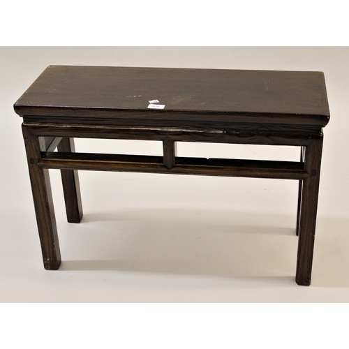 2016 - Chinese rectangular low stool / side table on square moulded supports, 30ins x 11ins x 20ins high