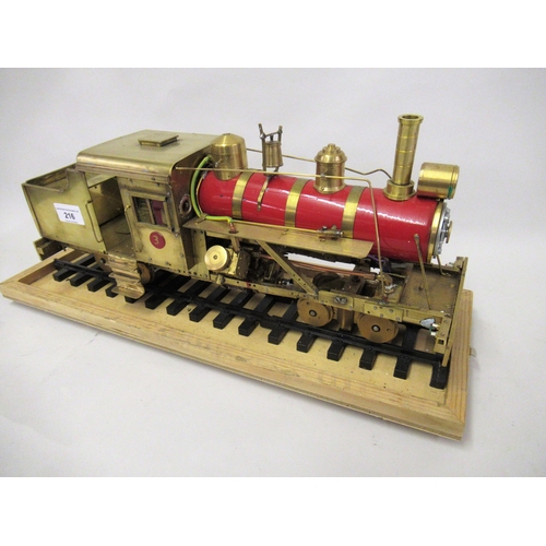 216 - American large scale shay engine locomotive in brass and red metal