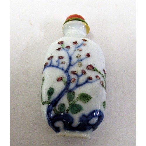 219 - Chinese porcelain enamel decorated snuff bottle