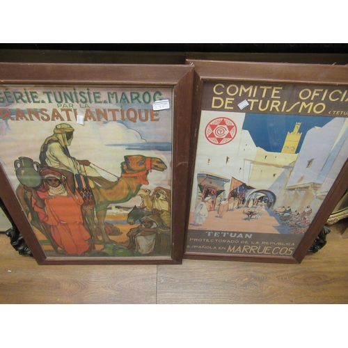 235 - Two framed posters, ' Algeria, Tunisia, Morocco, Transatlantic ' and ' Committee Official de Turismo... 