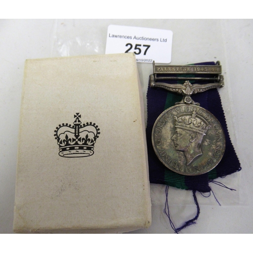 257 - George VI medal with Palestine 1945/48 bar