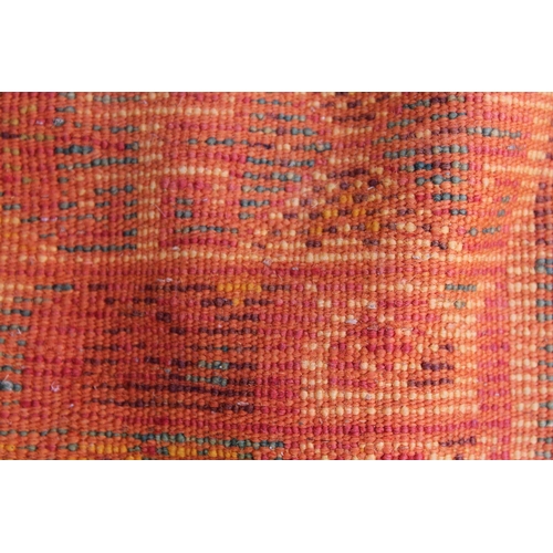 3 - Turkish rug with central medallion in shades of red, blue and orange with a multiple border, 8ft x 5... 