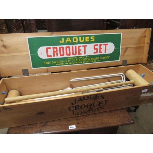 330 - Jaques of London pine cased part croquet set