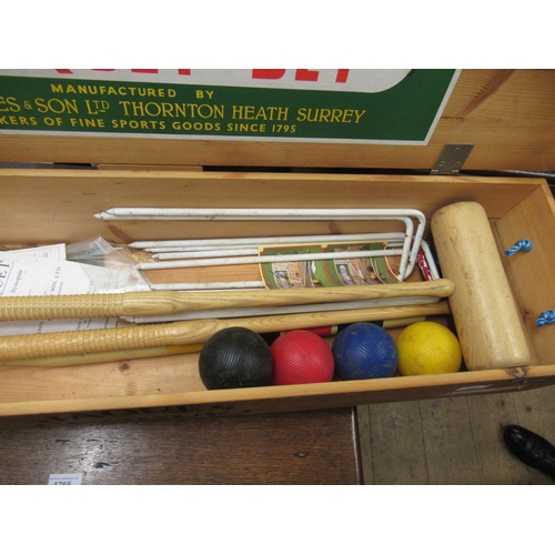 330 - Jaques of London pine cased part croquet set