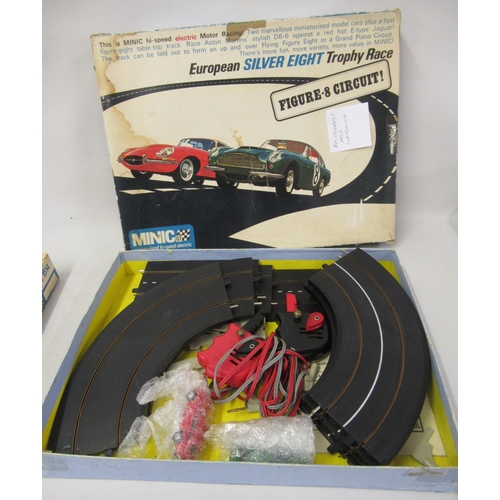 361 - Minic GT miniaturised high speed electric motor racing set, in original box, Jaguar E-type and Aston... 