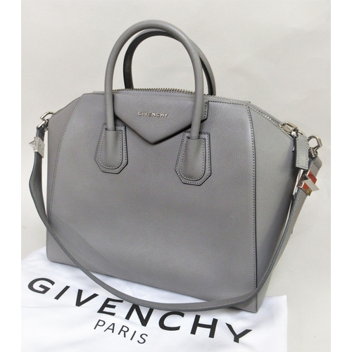 91 - Givenchy Antignona medium handbag in pearl grey, having original dust cover, tag and care instructio... 