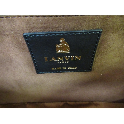 95 - Lanvin red goatskin folding clutch bag with gold tone hardware, original labels attached