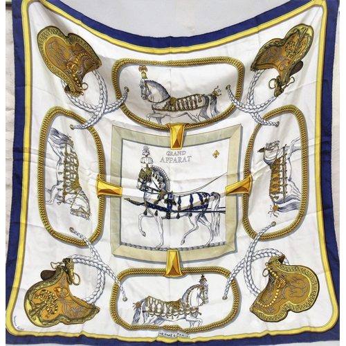 98 - Hermes, Paris, silk scarf ' Grand Apparat ' designed in 1962 by Jacques Eudel, 90cm square