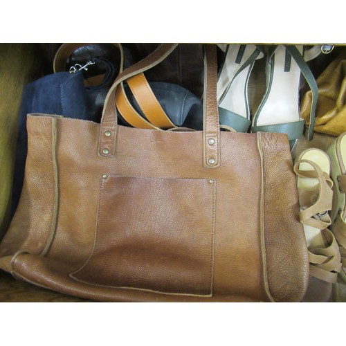 78 - Quantity of various ladies leather bags and other bags, shoes etc.