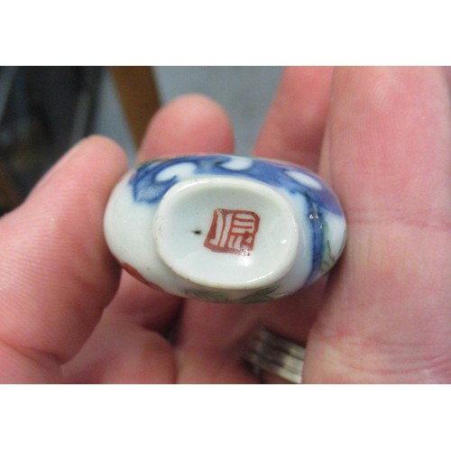 219 - Chinese porcelain enamel decorated snuff bottle