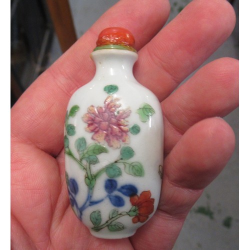 219 - Chinese porcelain enamel decorated snuff bottle