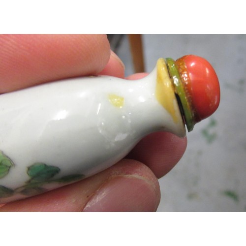 219 - Chinese porcelain enamel decorated snuff bottle