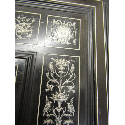 2008 - Giovanni Battista Gatti, 19th Century rectangular ebony and ivory inlaid plaque depicting the Holy F... 