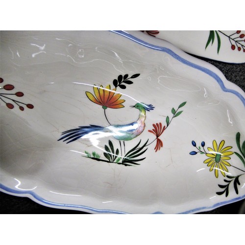 587 - Gien bird and floral decorated dinner service