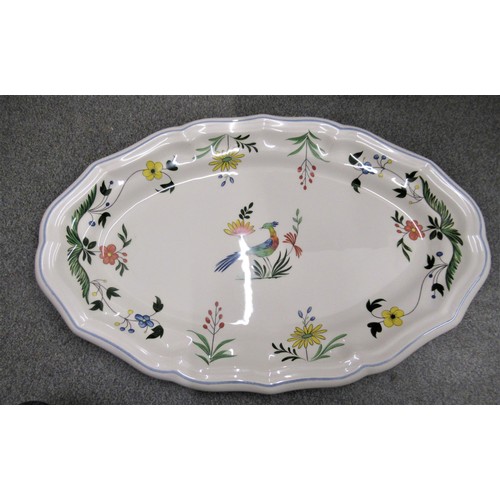 587 - Gien bird and floral decorated dinner service