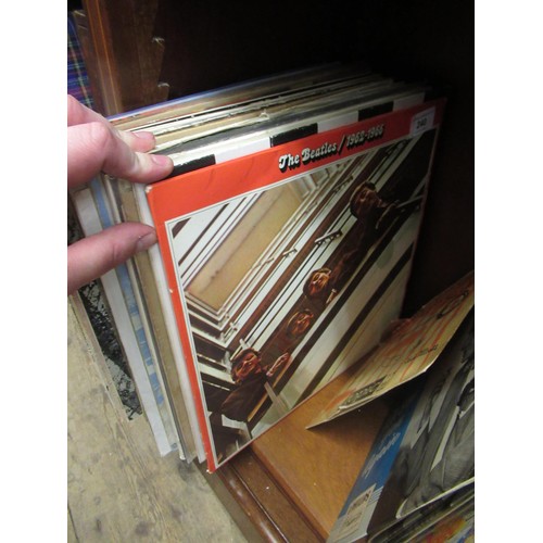 240 - Three boxes containing a large collection of 1960's LP's including Pink Floyd, The Beatles, Stevie W... 