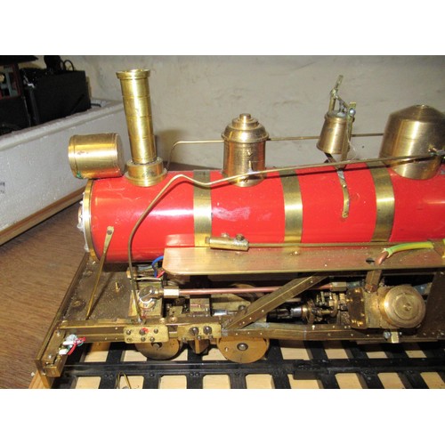 216 - American large scale shay engine locomotive in brass and red metal