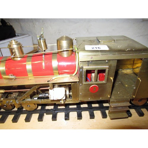 216 - American large scale shay engine locomotive in brass and red metal