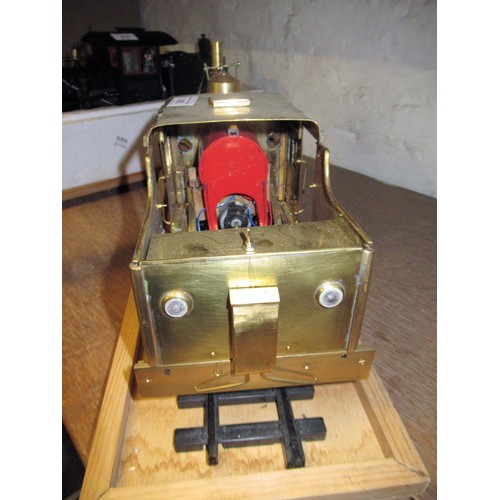 216 - American large scale shay engine locomotive in brass and red metal