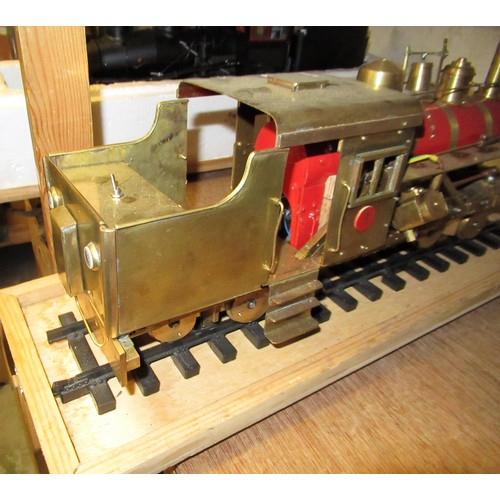 216 - American large scale shay engine locomotive in brass and red metal