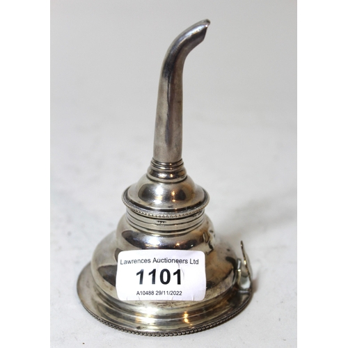 1101 - George III silver wine funnel, marks rubbed, 2.5 troy oz.