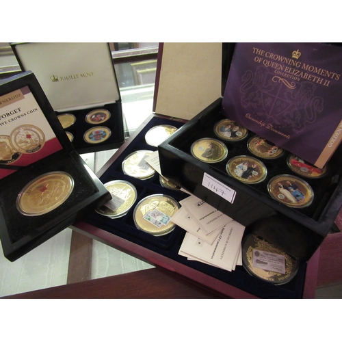 1147 - Cased set of Limited Edition British gold plated, cupro nickel coins and bank notes, and three simil... 