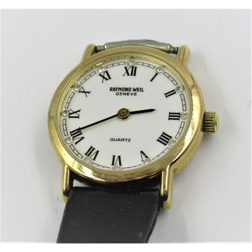 1179 - Raymond Weil, 18ct gold plated ladies wristwatch (strap at fault), together with an Anne Klein II la... 