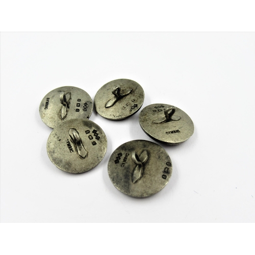 1186 - Liberty & Co. group of five Birmingham silver buttons, inscribed Cymric verso (at fault)