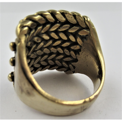 1194 - Large yellow metal keeper ring, marked 18ct, 20gms