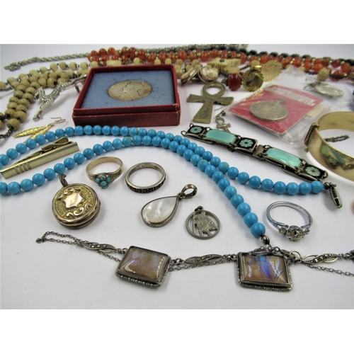 1275 - Small quantity of miscellaneous costume jewellery and coins