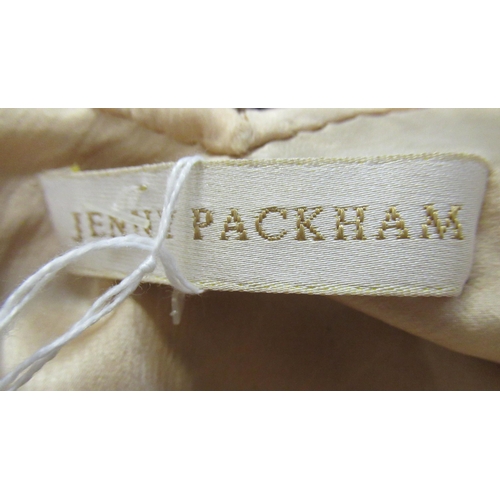 128 - Jenny Packham, short sleeveless sequin evening dress in a leopard print pattern (at fault), approxim... 