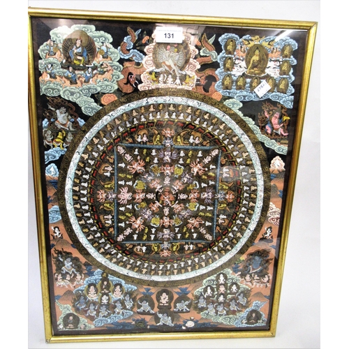 131 - Small framed Tibetan Thangka, 20.5ins x 15.75ins