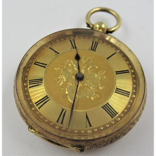 1361 - Small Continental 18ct gold cased key wind pocket watch