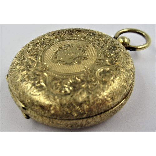 1361 - Small Continental 18ct gold cased key wind pocket watch