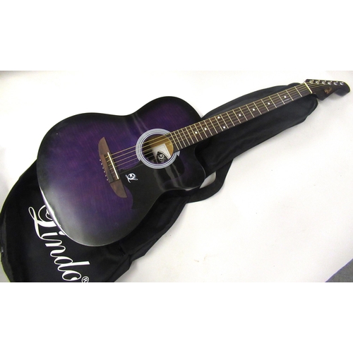 141 - Modern Lindo acoustic cut-away guitar, model LDG933CPP, with original soft case