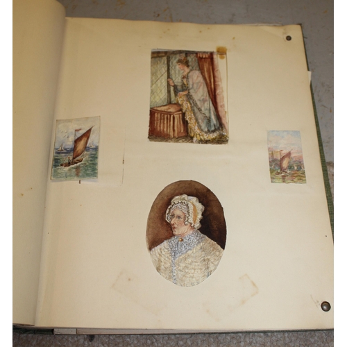 1446 - Album containing a collection of watercolour and pencil sketches by M.J. Good and others