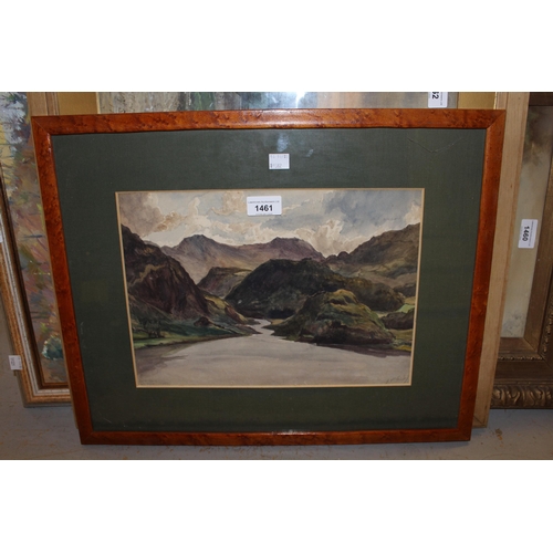 1461 - J. McCabe, watercolour, view of Ben More, signed and dated 1907, 9.25ins x 13.25ins, maple framed