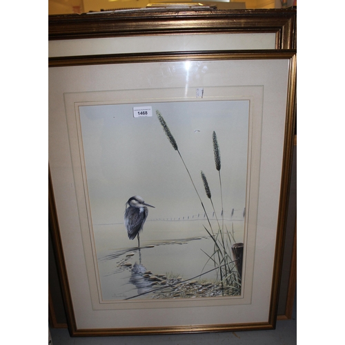 1468 - Warwick Higgs, watercolour study of a heron