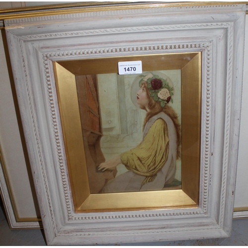 1470 - Framed cristoleum portrait of a lady