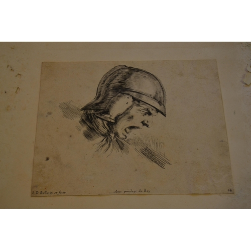 1473 - Small unframed 18th Century ink drawing of a Classical female, 8ins x 5ins approximately, together w... 