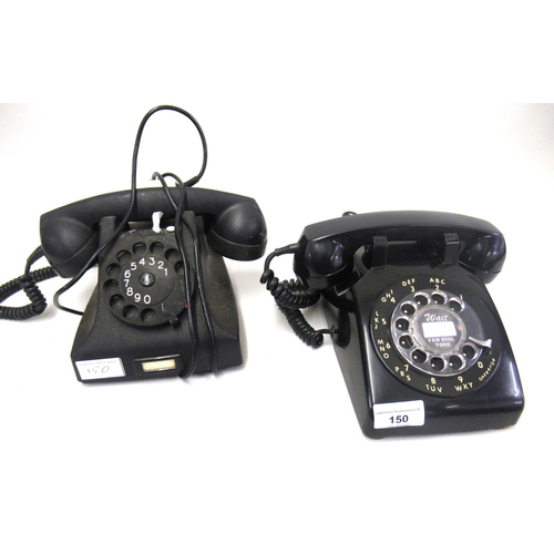 150 - An American 1950's US 500 dial telephone, together with an Ericsson 1950's Bakelite telephone